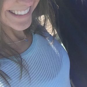 Mint aqua  blue sheer H&M top 🌊